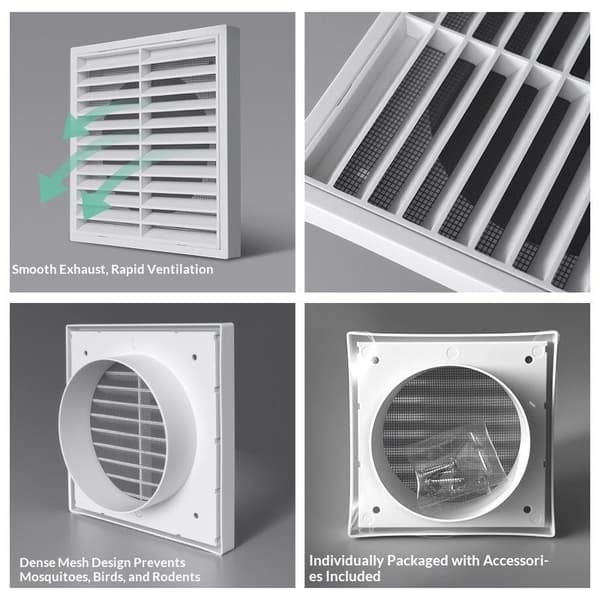1 stk ventilasjonsrist PP luftavtrekk for veggtak A2