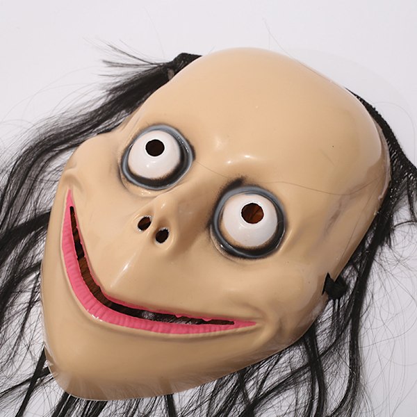 Ny Halloween Horror Maske Med Langt Hår Sjov Maske V-formet Mo A