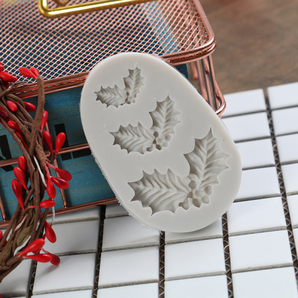 Kage Silikonform Julemistel Fondant Chokolade Cookies C Gray