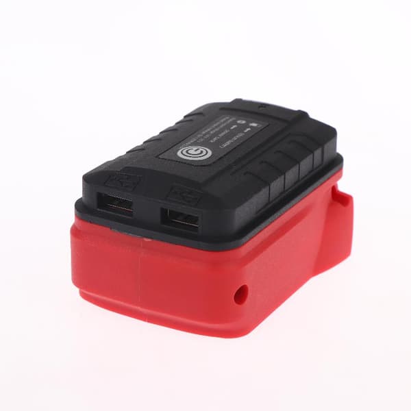 1 stk LED-lys Dobbel-USB Ladeport Power Bank Adapter For 18V
