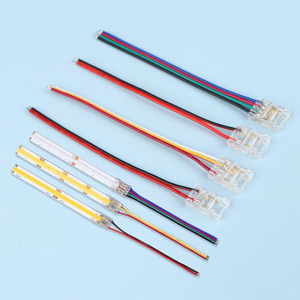 5/10 stk. COB LED ledningsforbinder 8 10 mm forbindelse loddefri mini 5pcs10mm 4P