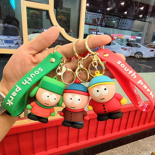 South Park Dolls Keychain e Cartoon Car Key Ring Pendant School A2