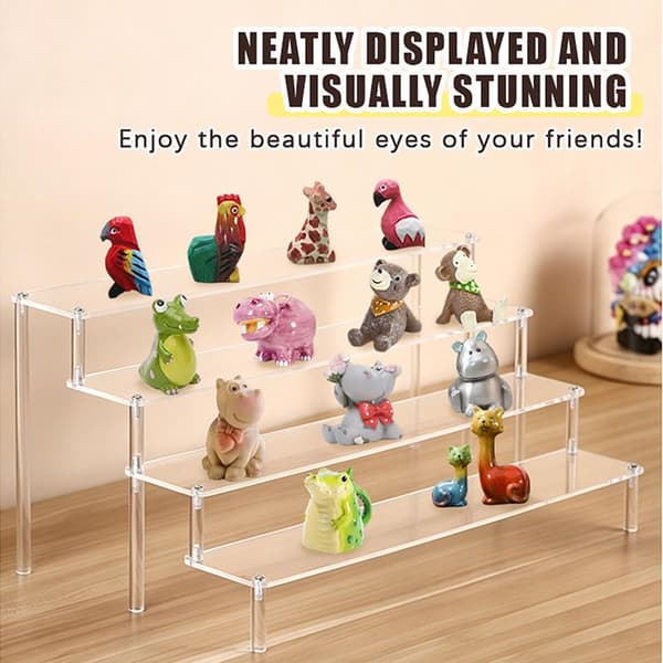Figur Holdbar Akryl Display Stand Legetøjsopbevaring Figur Display Transparent B
