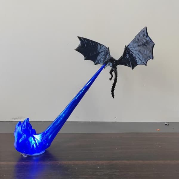 Drakflamdekor 3D Drakflam Bokvrå Flygande Elddrake A7