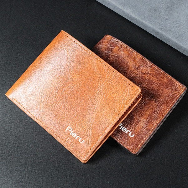 Vintage menn lommebok PU skinn merke luksus lommebøker kort holder Coffee  4326 | Coffee | Fyndiq