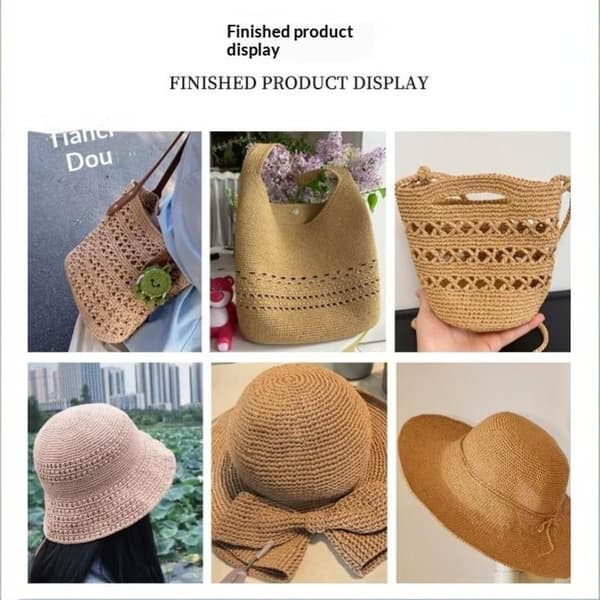 14 farger 150m raffia strågarn for håndhekling DIY strikking A6