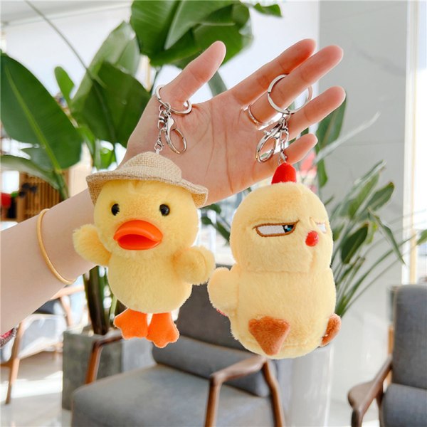 Duck Chicken Kawaii Plushie Nyckelring Berlocker för ryggsäckar Mjuk A6