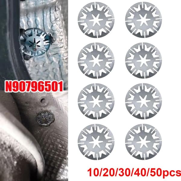 Underrede Avgasvärme Bilsäte Fjäderbricka Fästklämma Mutter I 10pcs