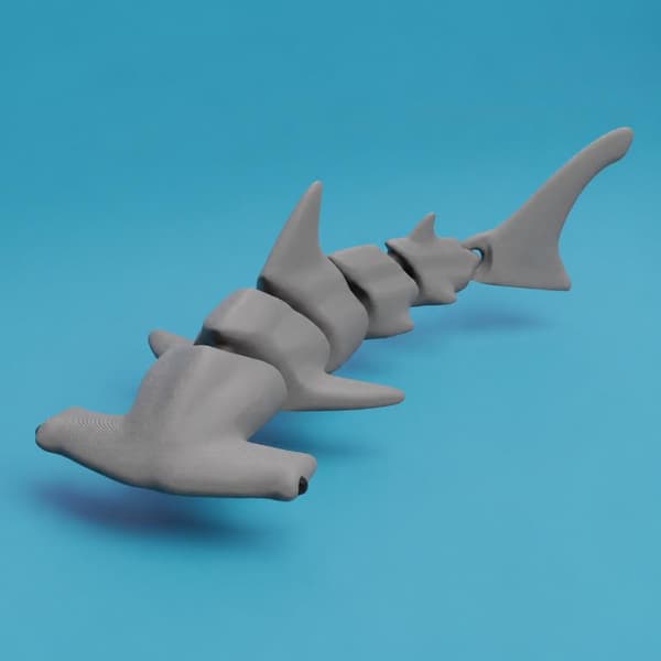 Flexibel Simulering Marin Djurprydnad 3D-printad Haj Ki A2
