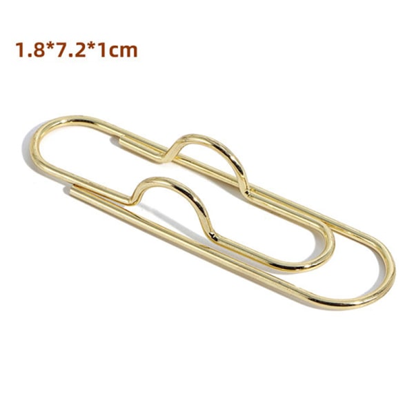 2 stk Papirclips Metal Pen Holder Clip Bogmærker Fotobillet C Gold 70mm