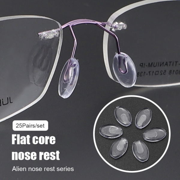 25 par/sett plug-in briller Neseputer Gjennomsiktig PVC Anti S