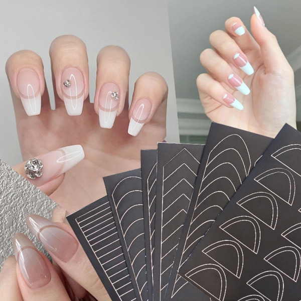 Nail Art Form ranskalainen stensiili mustesuihkumalli Kynsitarrat Mani H360