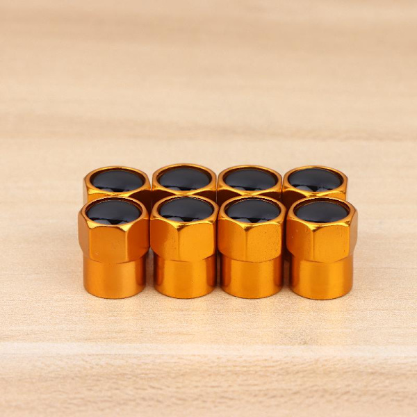 8 st bildäckventilskydd Dammtätt bildäcklock Universalbil Gold 8Pcs