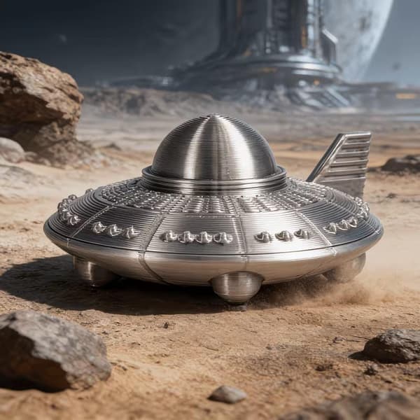 3D-printad UFO-prydnad lämplig för rymdentusiasters D