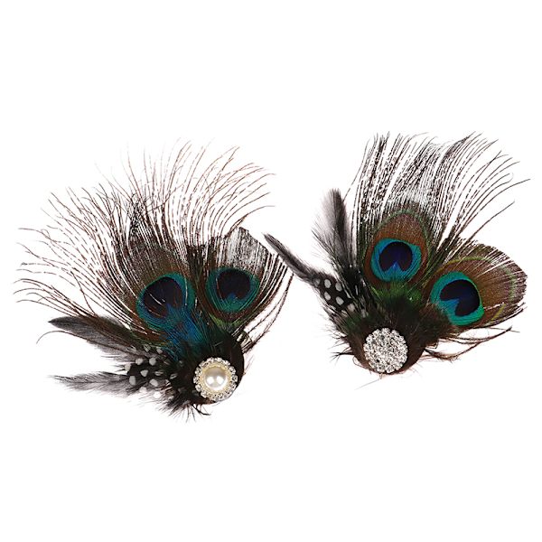 e Peacock Feather Hair Clip Hårklemme Mote Hårdekor Hårkl A1