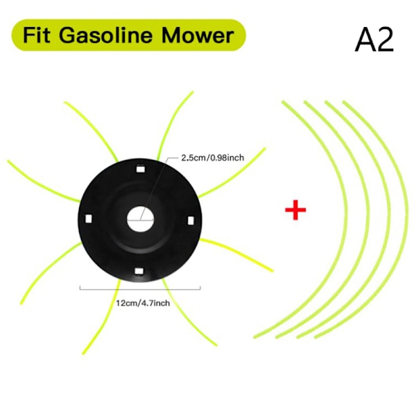 Stål gressklipperhode gratis 4 linjer erstatning bensin/litium Fit Gasoline Mower