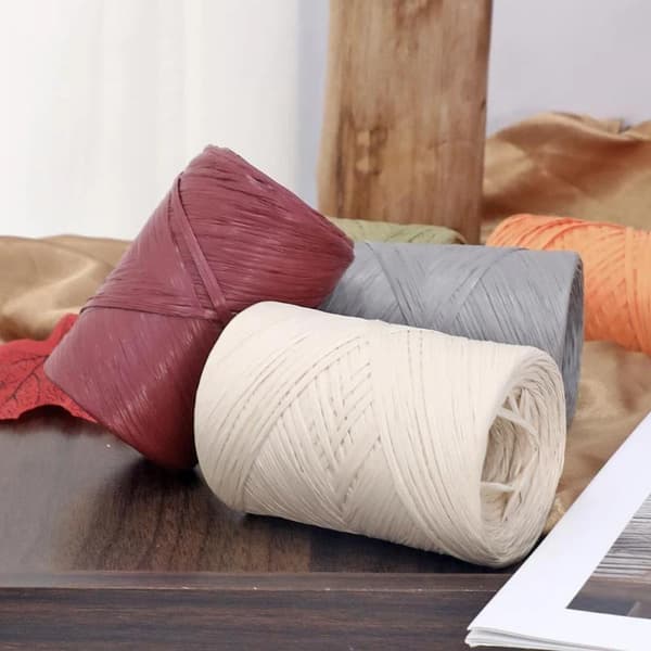 14 farger 150m raffia strågarn for håndhekling DIY strikking A6