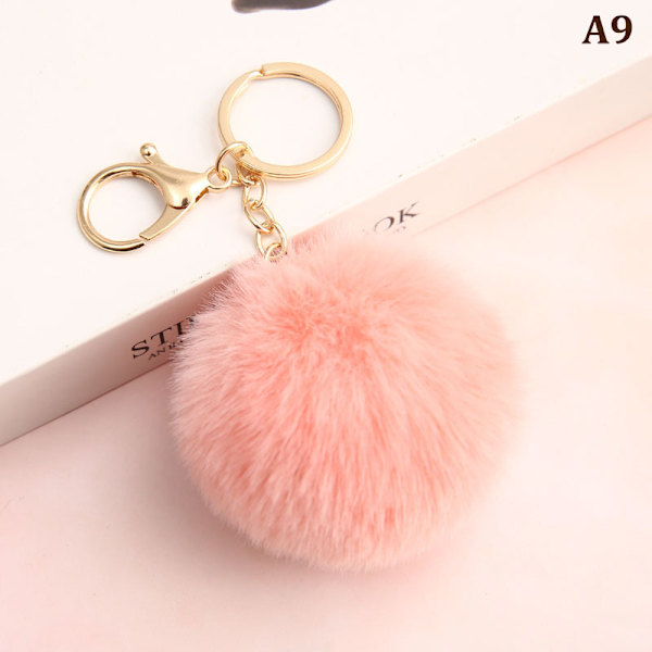 8cm e Key Soft Fluffy Fur Ball Nøglering Fluffy Key Chains Trink A20