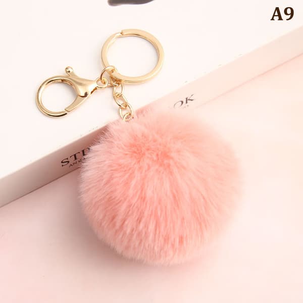 8cm e Key Soft Fluffy Fur Ball Nøkkelring Fluffy Key Chains Trink A20