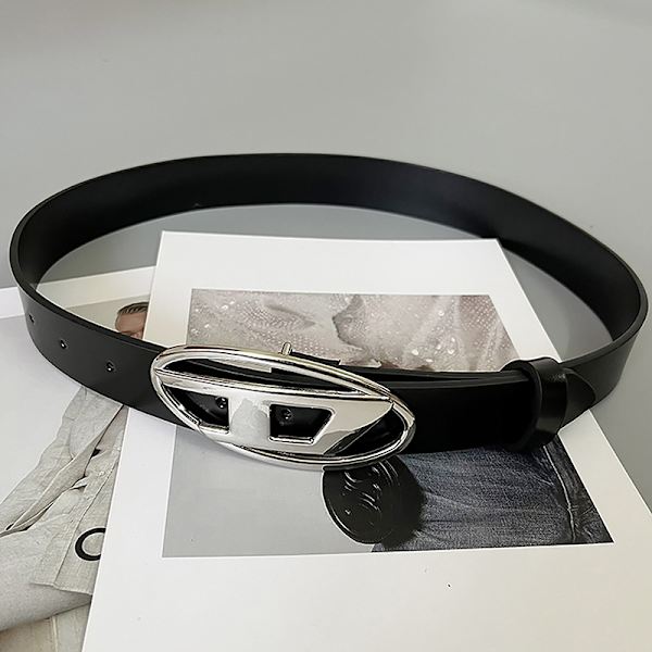 Kvinner Enkelt Vintage skinnbelte n metallspenne midjebelter Fo Black
