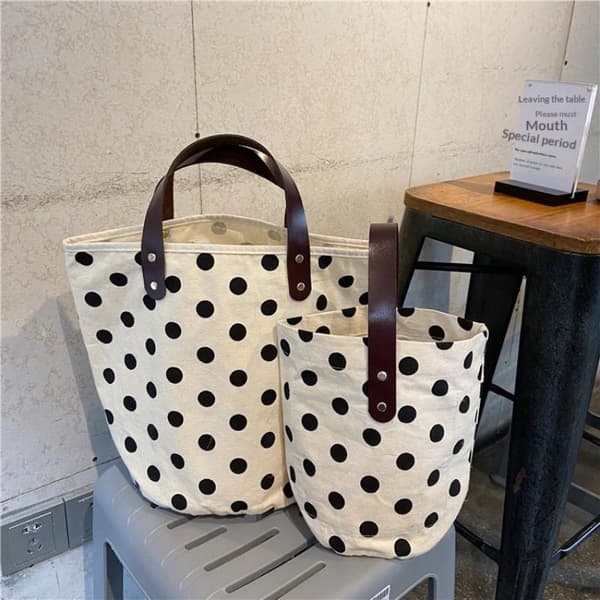 Enkel prikket mulepose til kvinder, stor og lille butik A2