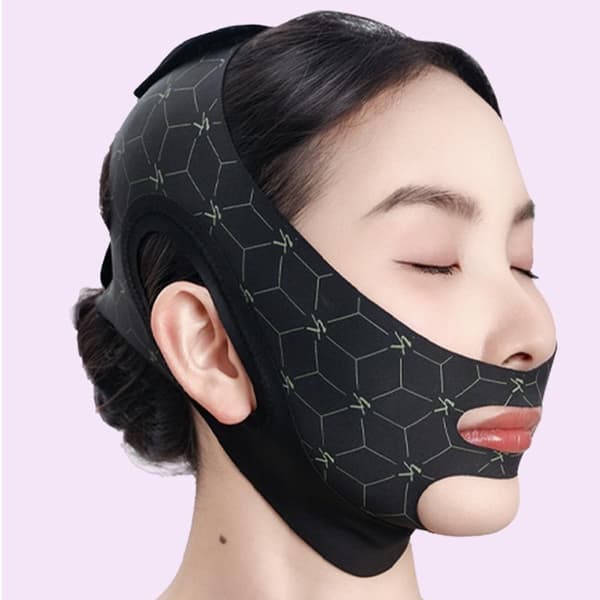 Elastisk V-formet maskestrop Dobbeltpres ansigtsskulpturerende maske Double layer