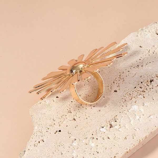 Guld Solsikke Ringe Til Kvinder Store Justerbare Blomster Ringe Holi