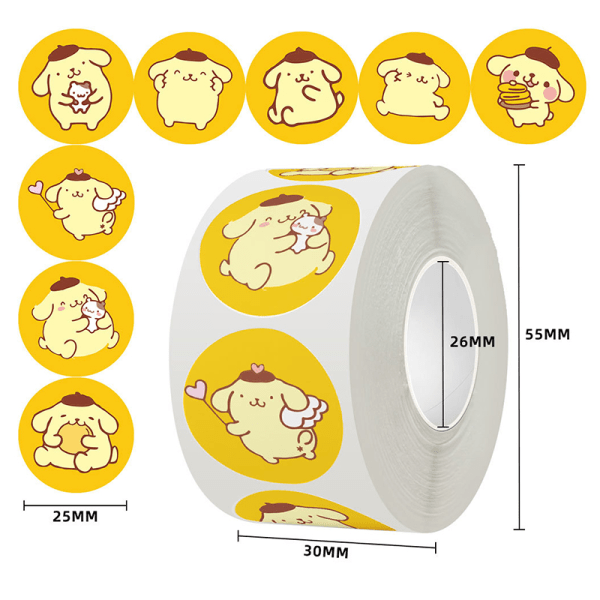 500 stk/rull Cartoon Anime Stickers e Kuromi Loopy Stickers Not A2