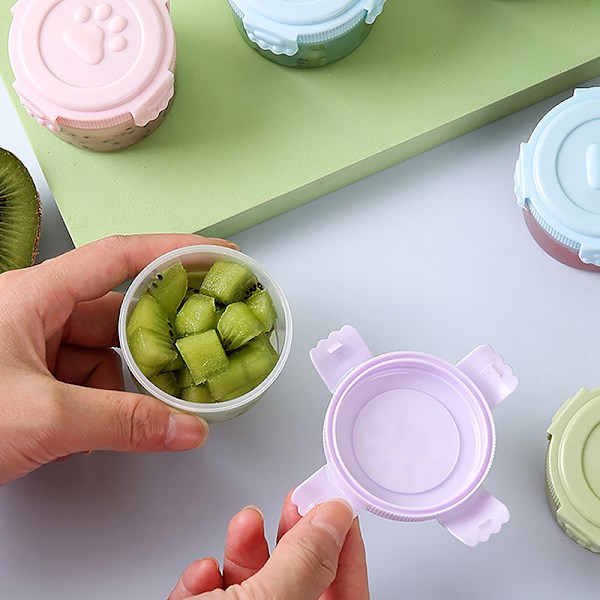1 st Plastdressingsbehållare Sås Sallad Kylskåp Förvaringsburk Purple
