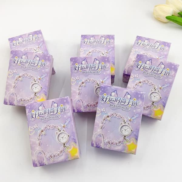 24-pack Lucky Armband Blind Boxes med pärlor i Kawaii-design, presenter purple