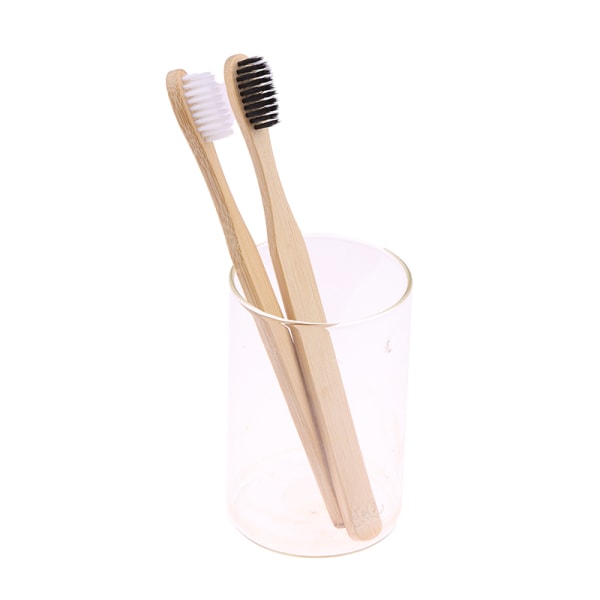 1 STK Naturlig Bambus Tandbørste Miljøvenlig White a217 | White | Fyndiq