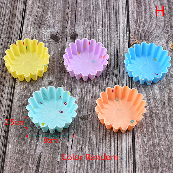 Silikonimuotti Cupcake Uudelleenkäytettävät mold Molds leivonta DIY Kit H