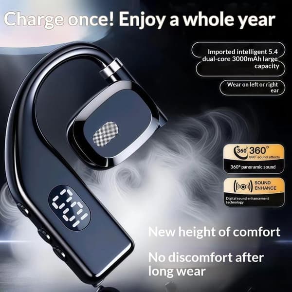 Trådlöst headset 180° rotation justerbar vänster höger öppen Bluet A1