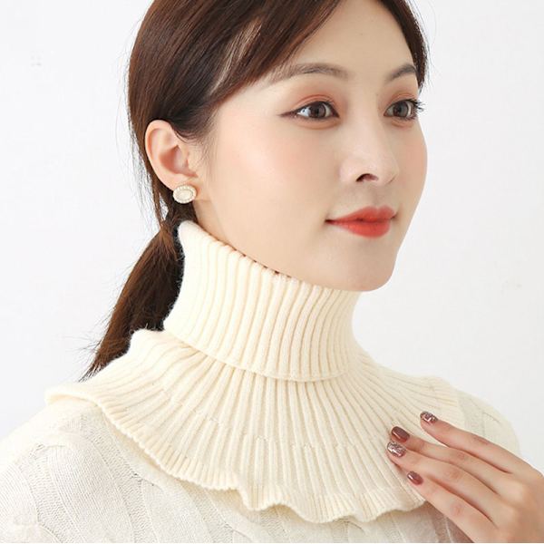 Kvinner strikket krage skjerf Varm Turtleneck Neck Warmer Detacha Wine red