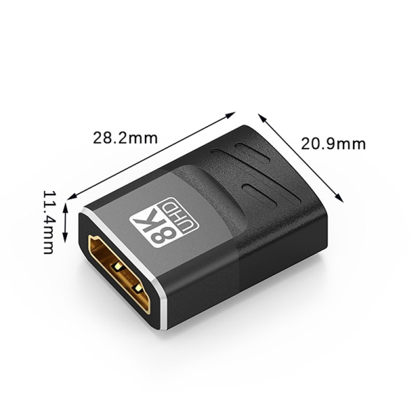 HDMI-adapter 90 270 grader rett vinkel HDMI 2.1 8K 60Hz hann til A