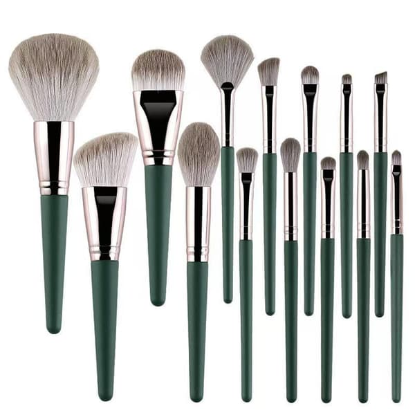 14 stk. makeupbørster, bløde, luftige makeupredskaber, kosmetisk pudder E A3