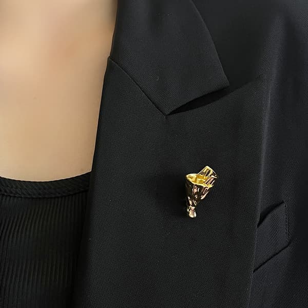 Grenformet blomsterindsats broche DIY tøj corsage med ind A2