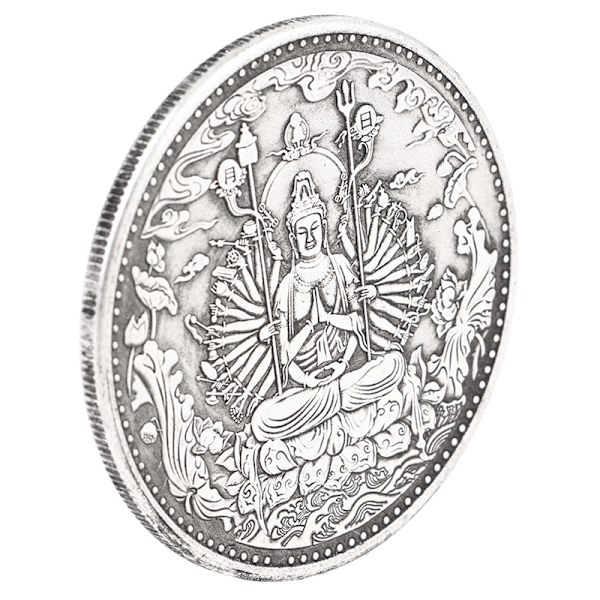 Tibet Antikk Mynter Samling Tusen Hånd Guanyin Minnesmerke Copper