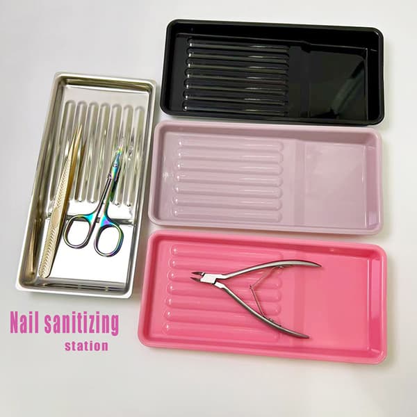 Nagelkonstverktyg Steriliseringsbricka Rostfritt Stål Desinfektionsbricka Multicolor