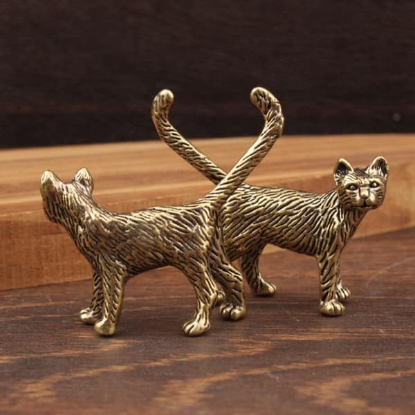 Kattfigur i mässing A2