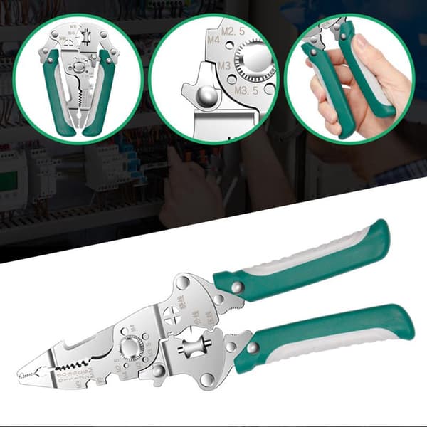 Sammenfoldelig trådstripper med remskivedesign, multifunktionel elektriker Green