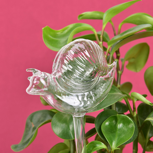1 kpl Glass Flowers Water Feeder Self Watering Bird Design Wate Bird