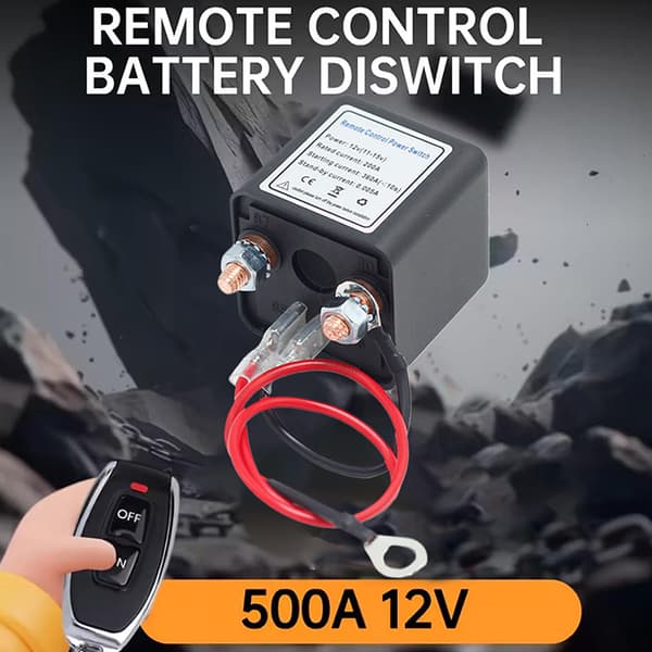 Trådløs fjernkontroll batterirelébryter bilstarter Black