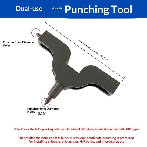 Hålslag för droppbevattningsslang med halkfritt ergonomiskt grepp Red 2pcs