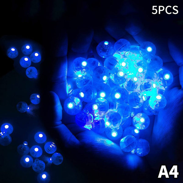 5kpl LED-ilmapallovalo, pieni led-valo pyöreä led-pallolamppu Weddi A4