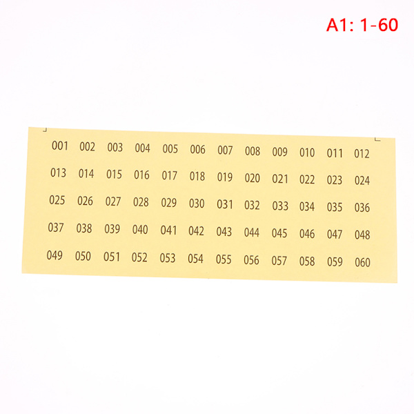 Vedenpitävä numero 1-60/ 61-120/121-180 tarratarra kynsiin P A1