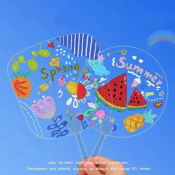 Plast Transparent Tom Fläkt Barn DIY Scenföreställning H A3