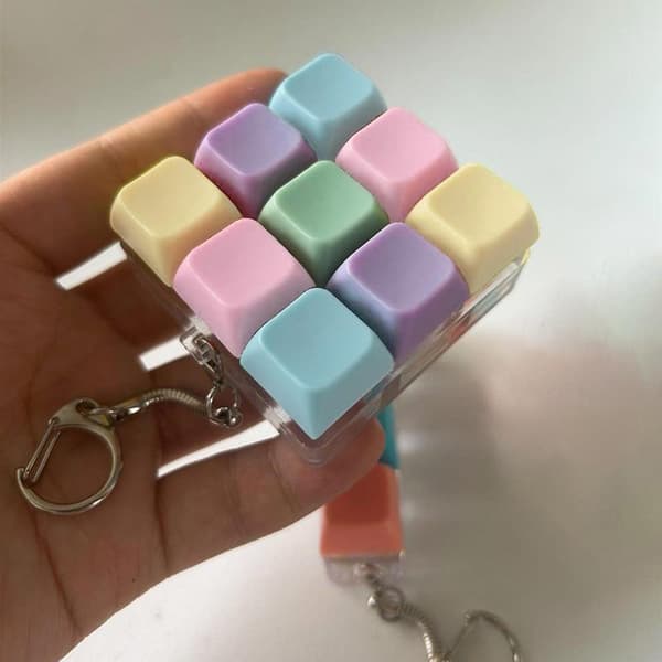 Pastell aron Mini Fidget Tangentbordsleksak Mjuka Tryckknappar 9key Square