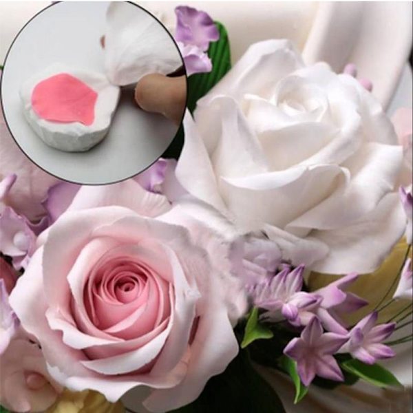 Ny Rose Petals Veiner Sugar Tool Meridians Flower Silicone Cak Gray