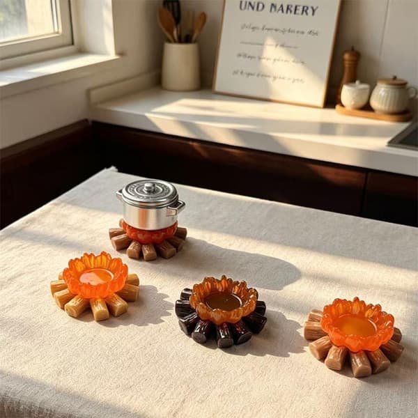 10 st Mini Lägereldsprydnadsset Realistiska Eldmodeller i Harts A StyleA
